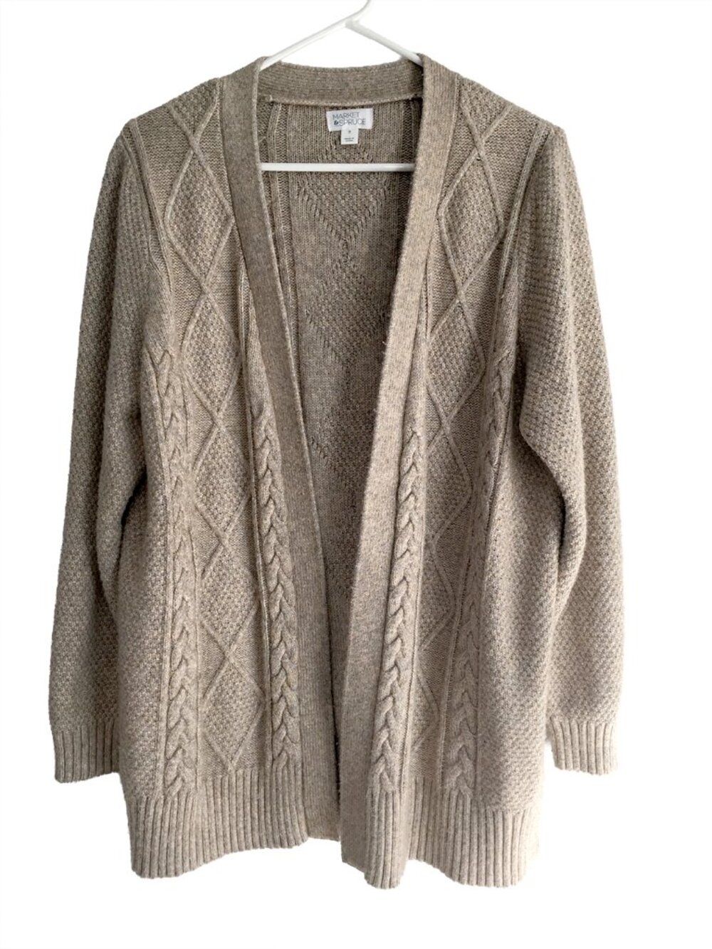 Market & Spruce Women's Tan Cardigan Sweater Size Medium